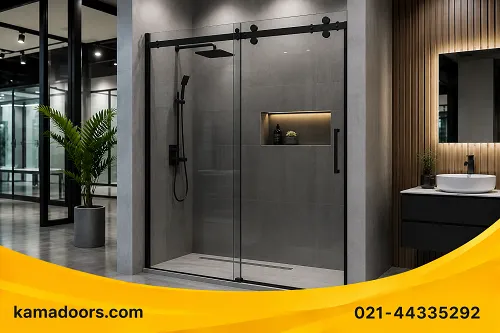 قیمت کابین دوش شیشه ای 2 | کابین دوش ریلی کشویی کامادر